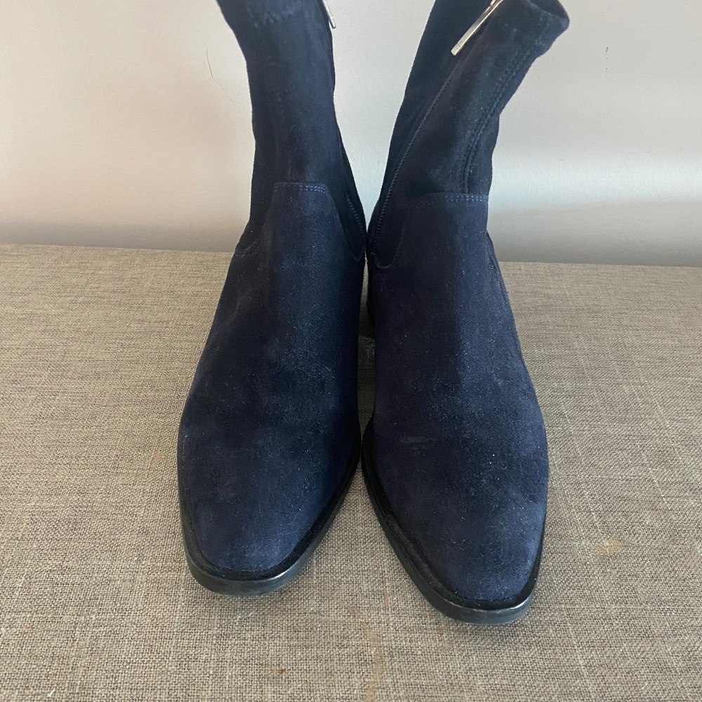 Aquatalia blue suede weatherproof bootie